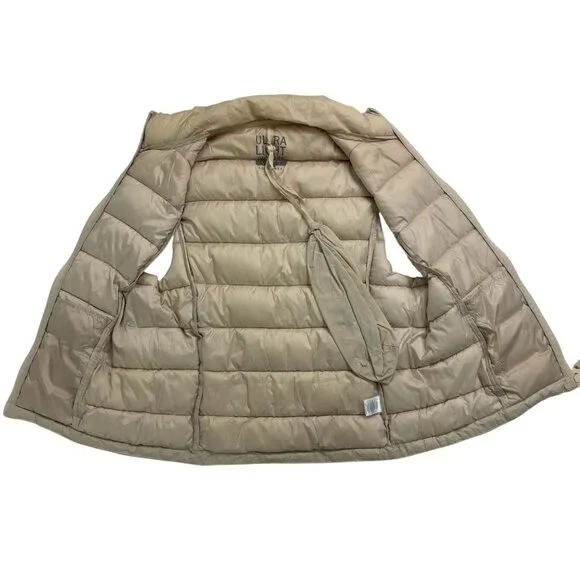 Love Tree Women’s Packable Puffer Vest Beige Size L Lightweight Quilted - Picture 5 of 11